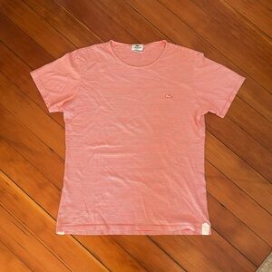 Mens Lacoste Striped Slim Fit T shirt - Large/Medium - Salmon Pink